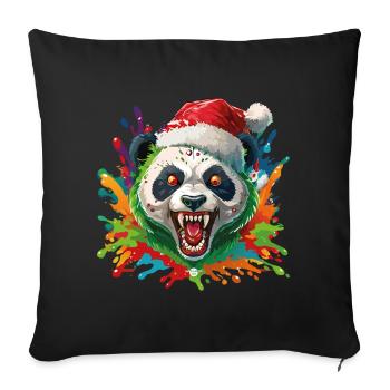 16 Zombie Panda Bear Santa Claus Color Drops - Sofa pillowcase 17,3'' x 17,3'' (45 x 45 cm) - black - Front
