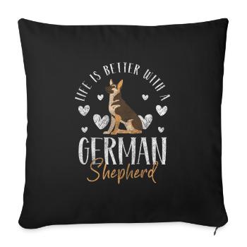 Berger allemand patte chien d’assistance - Housse de coussin décorative 45 x 45 cm - noir - Devant