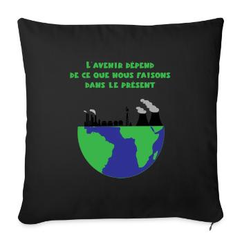 Planet Earth - Sofa pillowcase 17,3'' x 17,3'' (45 x 45 cm) - black - Front