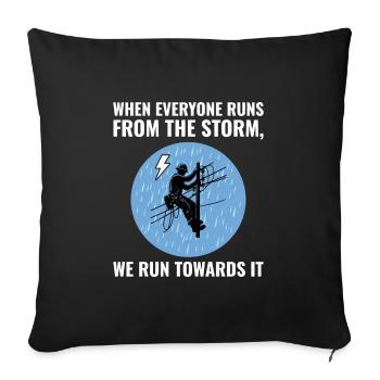 Lineman Storm Brave Dedicated Hero Power Grid - Sofa pillowcase 17,3'' x 17,3'' (45 x 45 cm) - black - Front