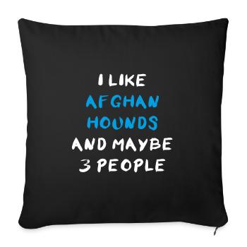 Afghan Hound Afghanischer Windhund - Sofa pillowcase 17,3'' x 17,3'' (45 x 45 cm) - black - Front