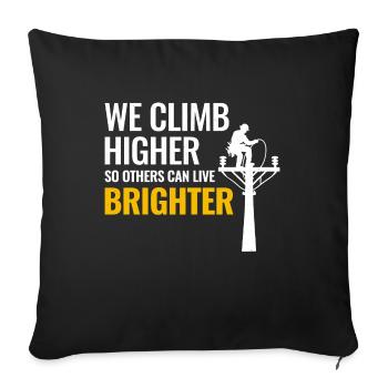 Lineman Climb Higher Bright Future Power Grid - Sofa pillowcase 17,3'' x 17,3'' (45 x 45 cm) - black - Front