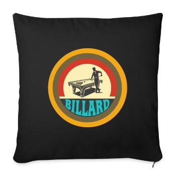 Billard au design vintage - Housse de coussin décorative 45 x 45 cm - noir - Devant
