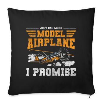 Airplane Hobby Aviator Flight - Sofa pillowcase 17,3'' x 17,3'' (45 x 45 cm) - black - Front