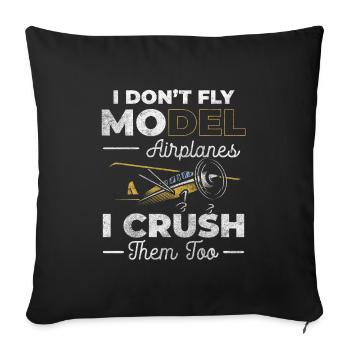 Maquettiste d’avion, Aviateur, Pilote d’essai - Housse de coussin décorative 45 x 45 cm - noir - Devant