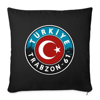 Türkiye Trabzon 61 Design - Sofa pillowcase 17,3'' x 17,3'' (45 x 45 cm) - black - Front