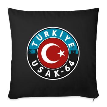 Türkiye Usak 64 Design - Housse de coussin décorative 45 x 45 cm - noir - Devant