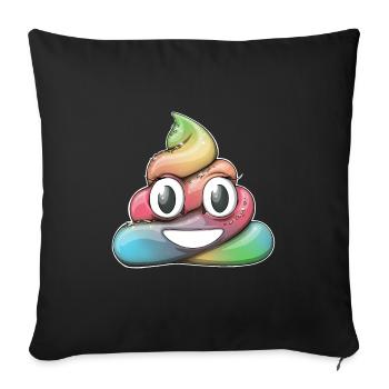 Rainbow Pile de caca - Housse de coussin décorative 45 x 45 cm - noir - Devant