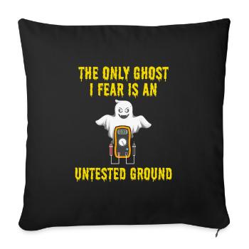 Electrician Halloween Ghost Untested Ground Safety - Sofa pillowcase 17,3'' x 17,3'' (45 x 45 cm) - black - Front