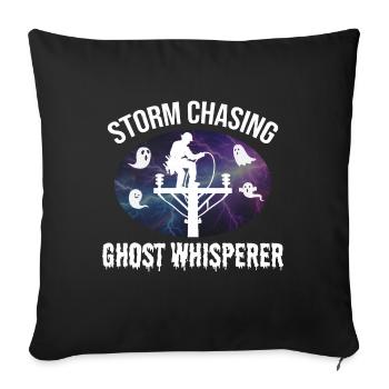 Storm Chasing Ghost Whisperer – Lineman Halloween - Housse de coussin décorative 45 x 45 cm - noir - Devant