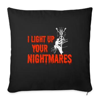 Lineman Halloween Nightmare Spooky Electric Design - Sofa pillowcase 17,3'' x 17,3'' (45 x 45 cm) - black - Front