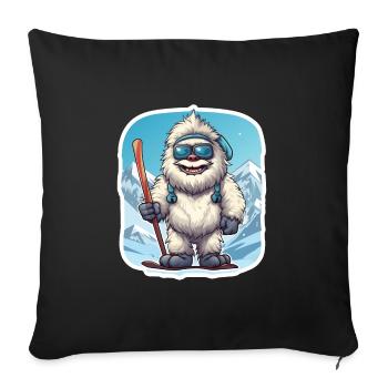 Yéti - Housse de coussin décorative 45 x 45 cm - noir - Devant