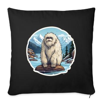 Yéti - Housse de coussin décorative 45 x 45 cm - noir - Devant