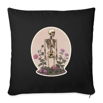 Plant Lover Skeleton Flowers - Sofa pillowcase 17,3'' x 17,3'' (45 x 45 cm) - black - Front