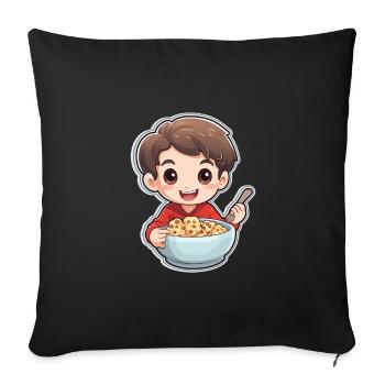Cereal Killer Lustiges Müsli Motiv - Sofakissenbezug 45 x 45 cm - Schwarz - Vorne