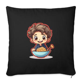 Cereal Killer Funny Muesli Motif - Housse de coussin décorative 45 x 45 cm - noir - Devant