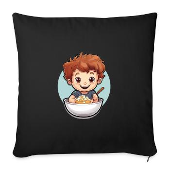 Cereal Killer Lustiges Müsli Motiv - Sofakissenbezug 45 x 45 cm - Schwarz - Vorne