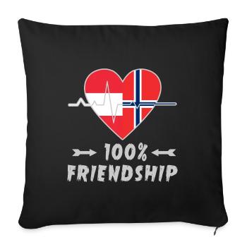 L'Autriche et la Norvège : amitié à 100 % - Housse de coussin décorative 45 x 45 cm - noir - Devant