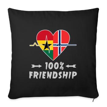 Ghana and Norway 100% friendship - Sofa pillowcase 17,3'' x 17,3'' (45 x 45 cm) - black - Front