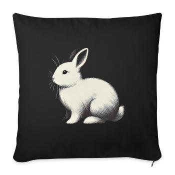 Minimalist White Rabbit SilhouetteMinimalist Whit - Sofa pillowcase 17,3'' x 17,3'' (45 x 45 cm) - black - Front