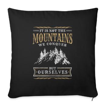 Climber Summit Alpinisme Mousqueton - Housse de coussin décorative 45 x 45 cm - noir - Devant
