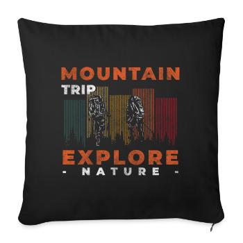 Kletterer Wanderer Alpen Seil - Sofakissenbezug 45 x 45 cm - Schwarz - Vorne
