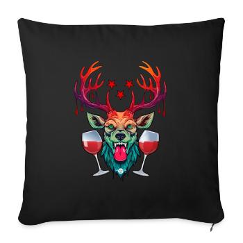 09 Party Deer Two Glasses of Wine Red Wine Cheers Star - Sofa pillowcase 17,3'' x 17,3'' (45 x 45 cm) - black - Front
