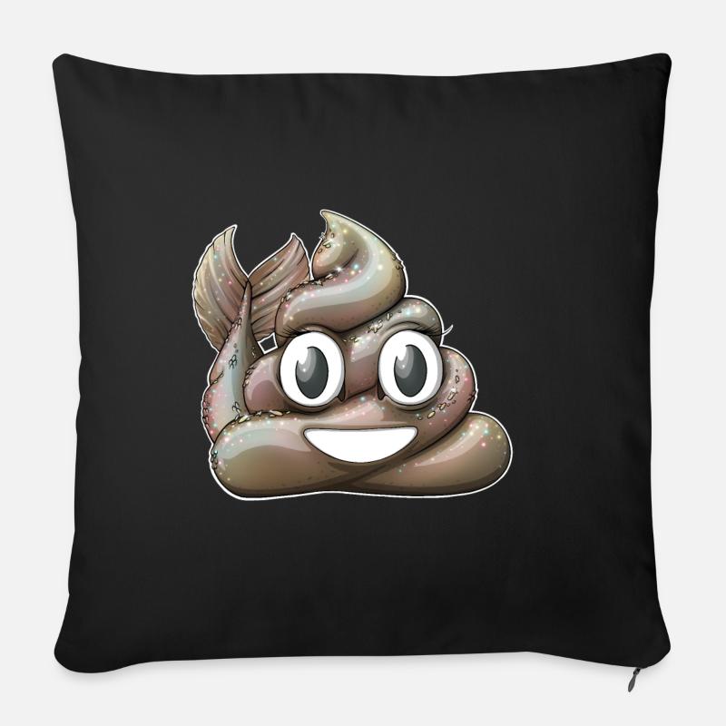 Tass de caca de sirène - Housse de coussin décorative 45 x 45 cm - noir
