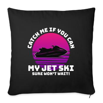 Jet Ski Adventure Retro Sunset Watersports Speed - Sofa pillowcase 17,3'' x 17,3'' (45 x 45 cm) - black - Front