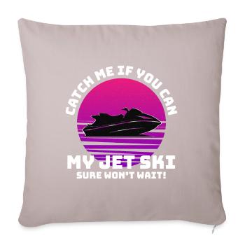 Jet ski Aventure Rétro Coucher de soleil Sports nautiques Vitesse - Housse de coussin décorative 45 x 45 cm - taupe clair - Devant