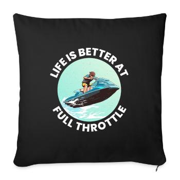 Jet Ski Full Throttle Watersports Adventure Ocean - Sofa pillowcase 17,3'' x 17,3'' (45 x 45 cm) - black - Front