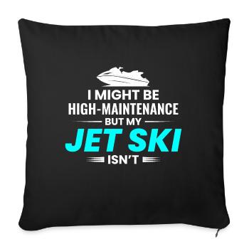 Amateur de jet ski Amateur de sports nautiques Océan - Housse de coussin décorative 45 x 45 cm - noir - Devant