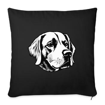 Chien Chiot Bien-être animal - Housse de coussin décorative 45 x 45 cm - noir - Devant