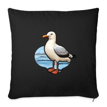 Seabird Seagull - Sofa pillowcase 17,3'' x 17,3'' (45 x 45 cm) - black - Front