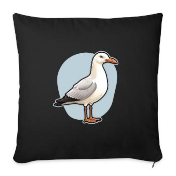 Seabird Seagull - Sofa pillowcase 17,3'' x 17,3'' (45 x 45 cm) - black - Front