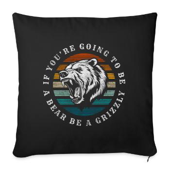 Bear Fur Hibernation Hunting - Sofa pillowcase 17,3'' x 17,3'' (45 x 45 cm) - black - Front