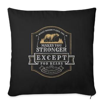 Bären Wild Tatze Jagd - Sofakissenbezug 45 x 45 cm - Schwarz - Vorne