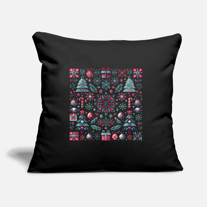 Festive Pixel Art Christmas Pattern Sofa pillowcase 17,3'' x 17,3'' (45 x 45 cm)