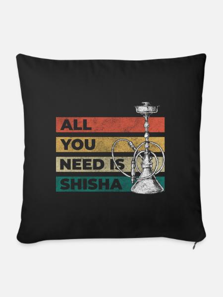 Hookah Dampf Smoken Kippe - Sofakissenbezug 45 x 45 cm - Schwarz