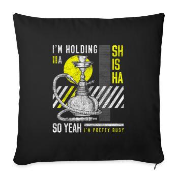 Narguilé Tabac Bouillonnant - Housse de coussin décorative 45 x 45 cm - noir - Devant