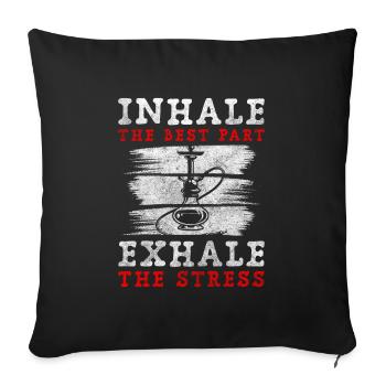 Wasserpfeife Rauchen Chill-Out Nikotin - Sofakissenbezug 45 x 45 cm - Schwarz - Vorne