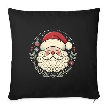 Vintage Santa Claus Holiday Badge - Sofa pillowcase 17,3'' x 17,3'' (45 x 45 cm) - black - Front