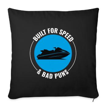 Jet Skiing Dad Loving Speed Enthusiasts - Sofa pillowcase 17,3'' x 17,3'' (45 x 45 cm) - black - Front