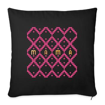 SCHRIFTZUG MAMA HERZEN - Sofakissenbezug 45 x 45 cm - Schwarz - Vorne