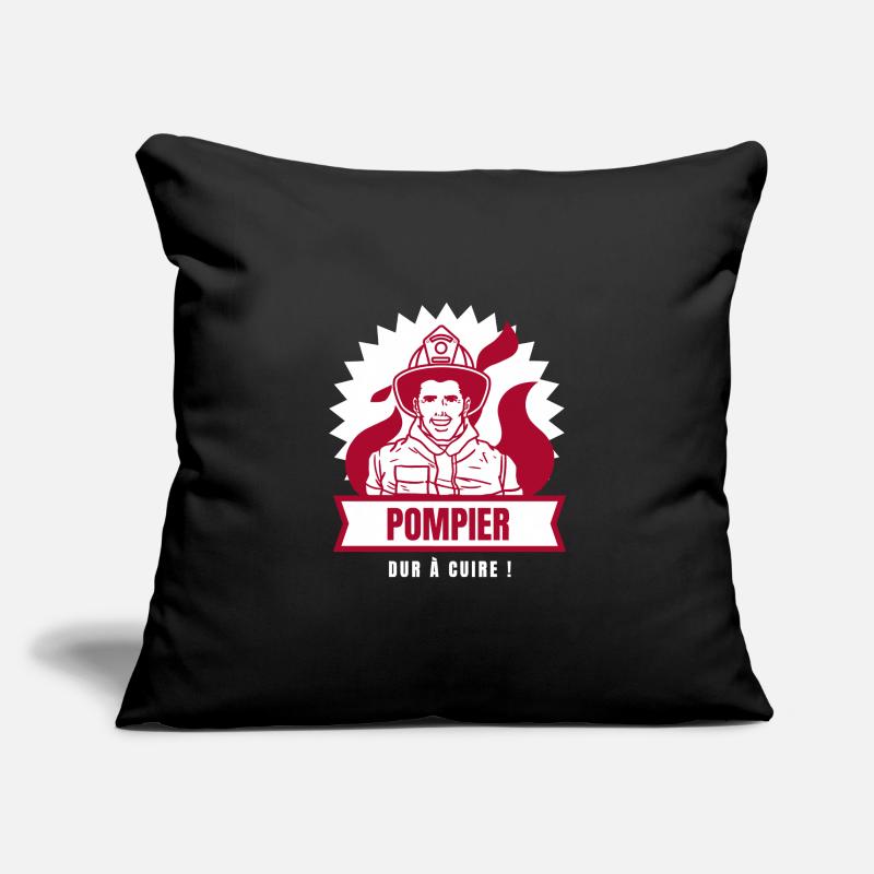 POMPIER, DUR À CUIRE ! Housse de coussin décorative 45 x 45 cm