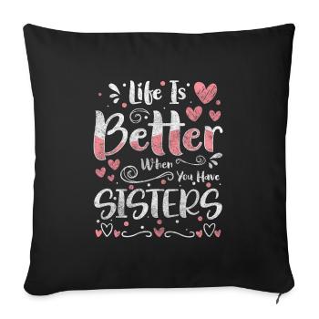 Frère ou sœur Amour Petit frère ensemble Crise - Housse de coussin décorative 45 x 45 cm - noir - Devant