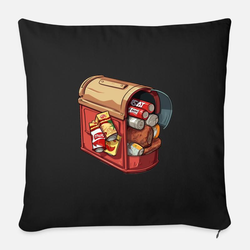 Blague sur l’ordinateur spammeur - Housse de coussin décorative 45 x 45 cm - noir