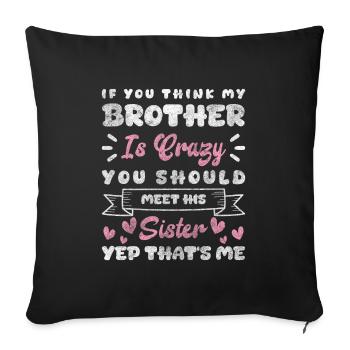 Frères et sœurs, amour, progéniture : s’occuper des enfants - Housse de coussin décorative 45 x 45 cm - noir - Devant
