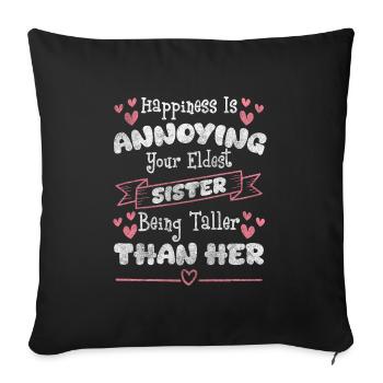 Frères et sœurs Vie amoureuse Chers enfants - Housse de coussin décorative 45 x 45 cm - noir - Devant
