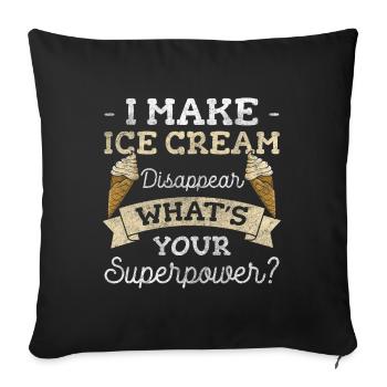 Cream Cream Scoop Cream Vendor Frozen Yogurt - Sofa pillowcase 17,3'' x 17,3'' (45 x 45 cm) - black - Front
